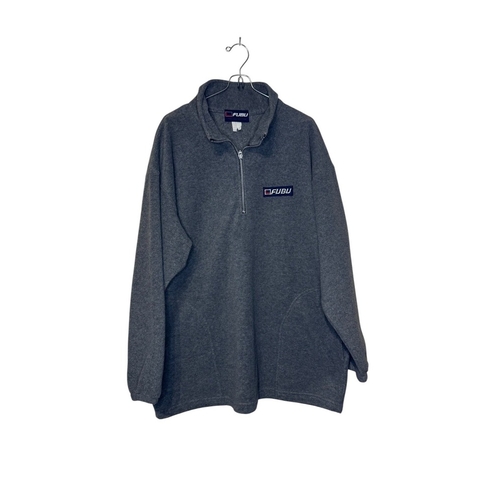 FUBU Men's Sweatshirt Vintage Oversized High-Neck Long Sleeve‎ Pullover Gray XL
